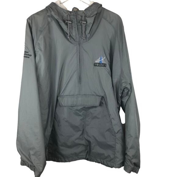 Vintage Tri-Mountain Hooded 1/2 Zip Pullover Wind Jacket Mens Gray Size XL - Picture 1 of 5